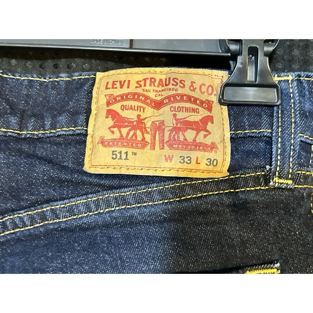 Levi's 511 Slim Fit Jeans Men's 33 x 30 Dark Blue Denim All Seasons Tech Stretch
